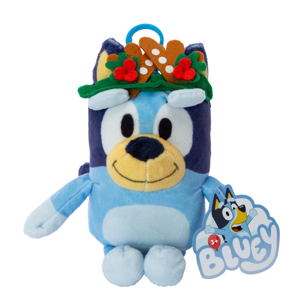 Bluey™ Bag Clip Reindeer Bluey Plush Toy w Clip